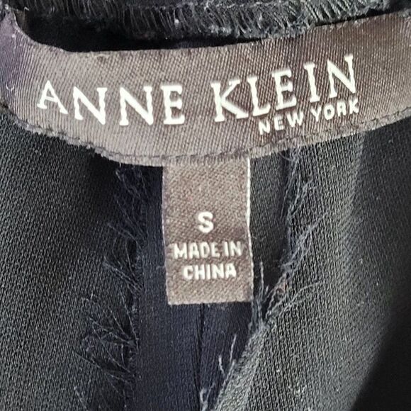 Anne Klein High-rise Wide Leg Dress Pants S Black Elastic Waist Cocktail Evening - Picture 10 of 12
